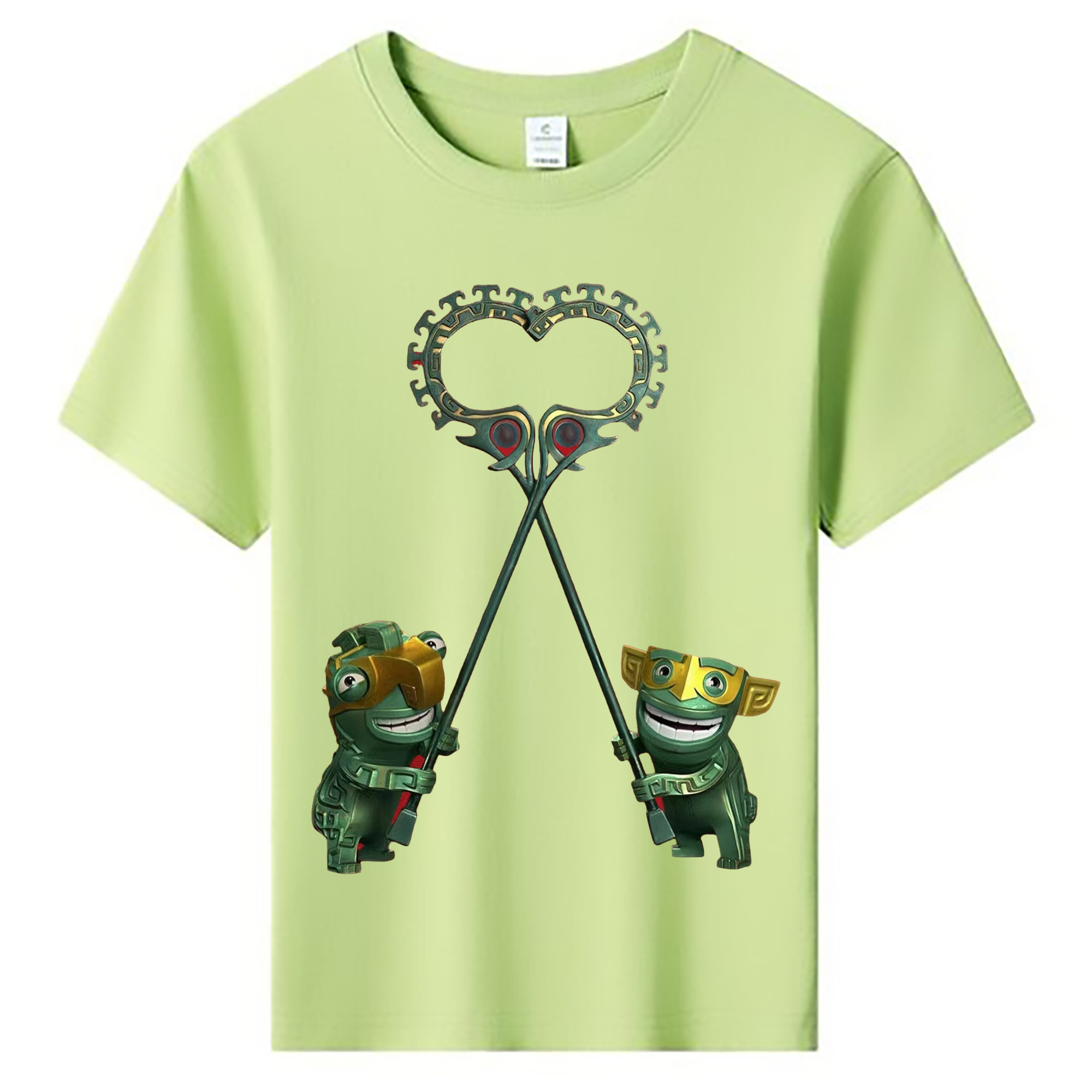 （画像用） Ne Zha 2 ナタ 魔童の大暴れ 綿100％キッズTシャツ（フロントプリント）